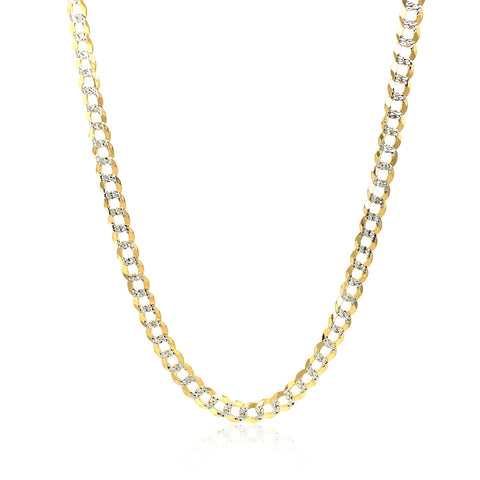 3.6 mm 14k Two Tone Gold Pave Curb Chain